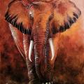 Desert elephant 50x65 oil on canvas - Oil painting - drawing