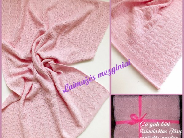 Šiltas ir švelnus merino vilnelės pledukas - Machine knitting
