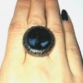 Ring with agate, brass, German silver - Metal products - making
