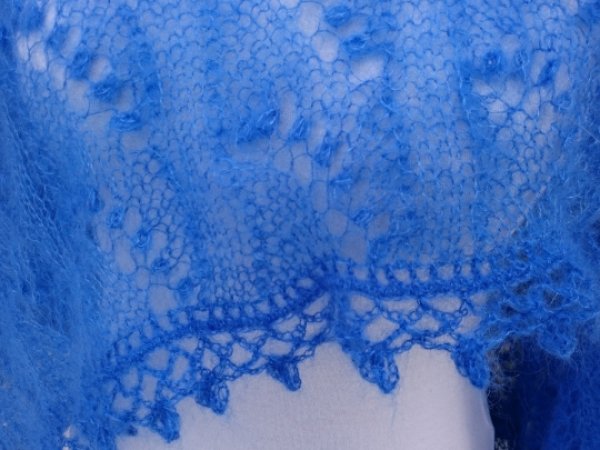 Handmade knitted scarf ''Royal blue'' 3