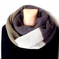 Three color infinity scarf - Machine knitting - knitwork