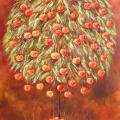 Apricot cherry 50x75, oil on canvas. - Oil painting - drawing