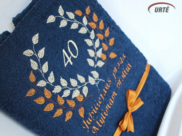 Mylimam broliui - 40 Jubiliejaus proga - siuvinėtas rankšluostis 1