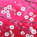 Cherry blossoms 114x28, oil on canvas. - Oil painting - drawing