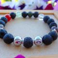 Lava and gemstone bracelet - Bracelets - beadwork