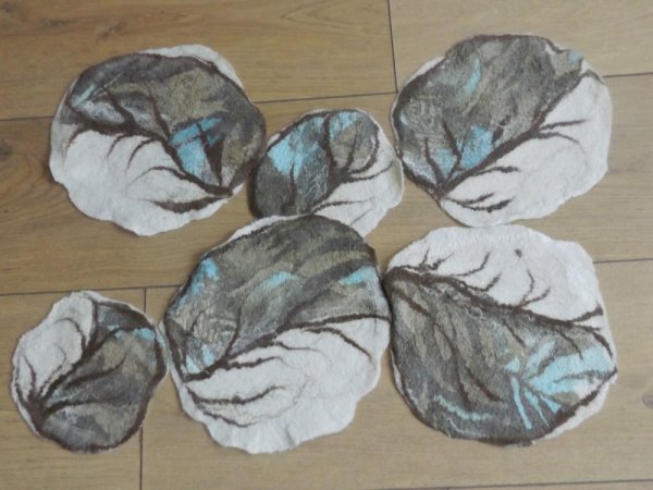 Veltos servetėlės. Veltinio ir šilko derinys - Tablecloths & napkins