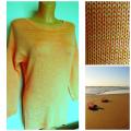 Yellow tunic with oval bottom. - Machine knitting - knitwork