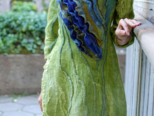 Velta suknelė "Žaliai melsva banga" - Dresses
