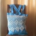 Summer linen handbag with cotton lace - Handbags & wallets - needlework