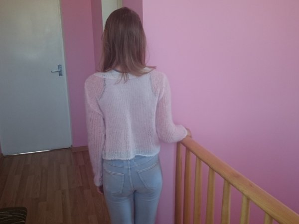 Handmade knitted fashionable sweater for 11-12 years old girl 2