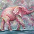 Colorful elephant of happiness 100x80 oil on canvas - Oil painting - drawing