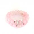 Crow and Rose Quartz - Bracelets - beadwork
