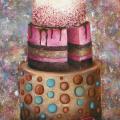 Festive cake 60x100, oil / canvas. - Oil painting - drawing