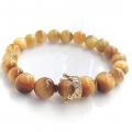 Gold Tiger eye wuth Crown - Bracelets - beadwork