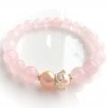 Elegant pearls and quartz bracelet - Bracelets - beadwork
