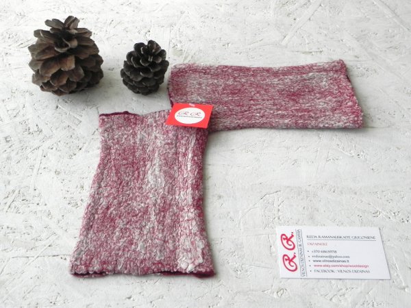 Balto silko ir bordo merino vilnos derinys 3
