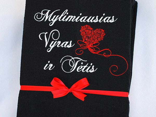 Siuvinėti chalatai  - Vyrui ir Tėčiui su širdimi 1