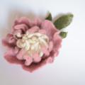 PEONY- Felted jewelry - Flowers - felting