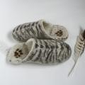 Slippers of Organic wool 100%-Natural wool slippers-Felted house shoes - Shoes & slippers - felting