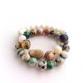 Green Agate bracelets - Bracelets - beadwork