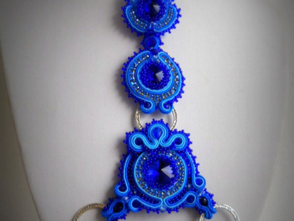 Kūno papuošalai "Jūra" - Soutache