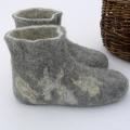 Felted wool boots - Natural wool women's slippers - Boiled wool boots - Shoes & slippers - felting
