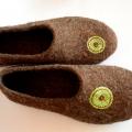 Chocolate felted slippers - Shoes & slippers - felting