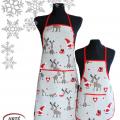 Linen Cotton Apron Christmas Deer, Funny Kitchen Apron, Cute Linen Apron - Other clothing - sewing