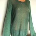 Mohair green sweater - Machine knitting - knitwork