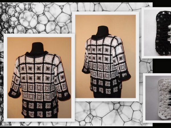 Jacket  ,,Black - White Square" 2