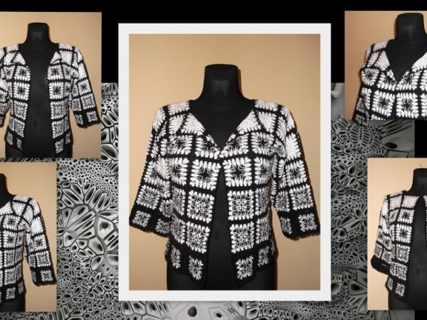 Jacket  ,,Black - White Square" 3