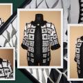 Jacket  ,,Black - White Square" - Sweaters & jackets - needlework