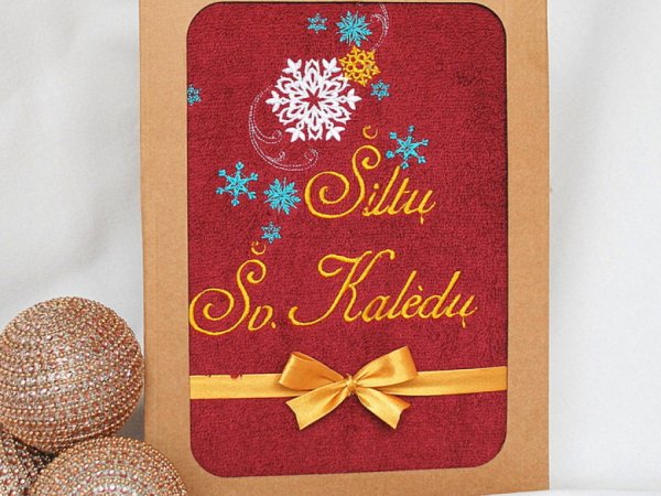 Šiltų Šv.Kalėdų - Siuvinėtas rankšluostis 1