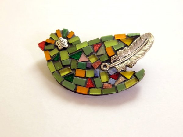Mosaic brooch "Poultry ..." - Brooches