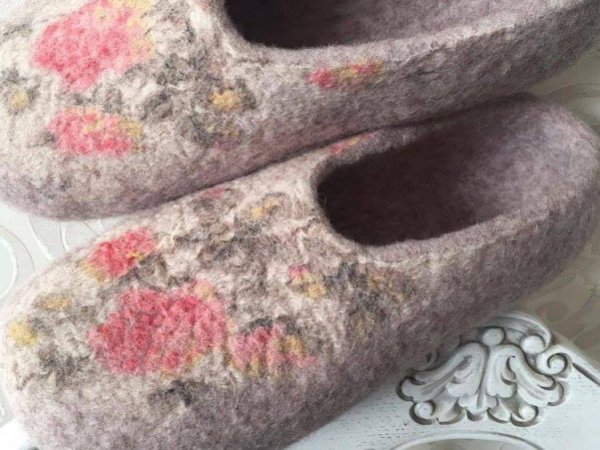 Veltos šlepetės gėlėtos - Shoes & slippers