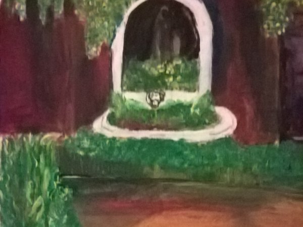 apleistas fontanas - Acrylic painting
