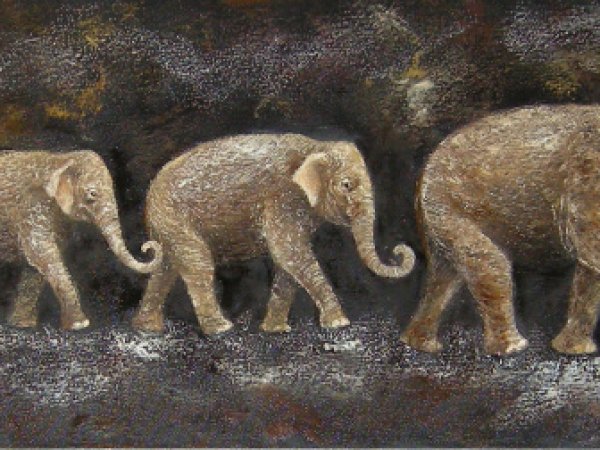 Septyni drambliai 130x35 - Oil painting