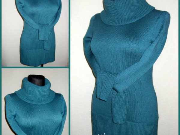 Merino vilnelės megztukas su atskiru kalnierium ... - Machine knitting