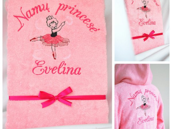 Vardinis siuvinėtas chalatas mergaitei ar paauglei 3