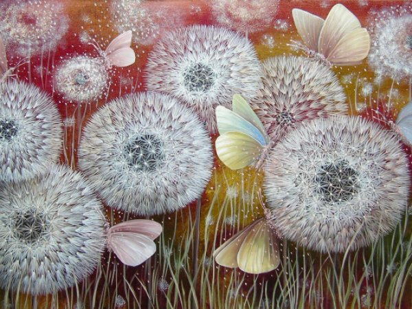Pūkų kerai II _95x40 - Oil painting