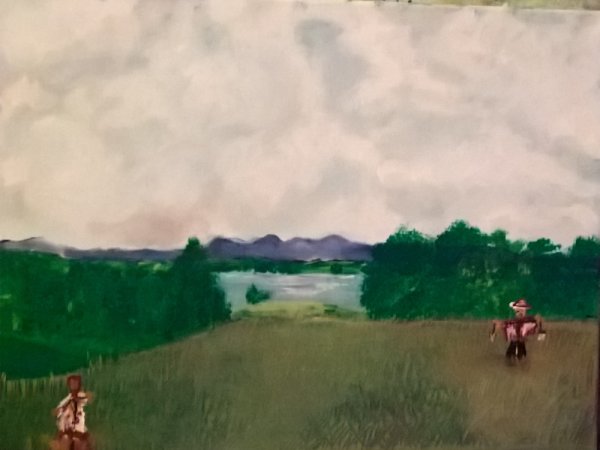 dvi kaliauses - Acrylic painting