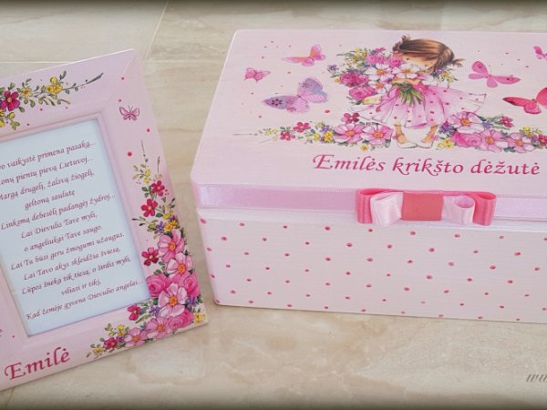 Dovanėlės Emos krikštynoms - Decoupage
