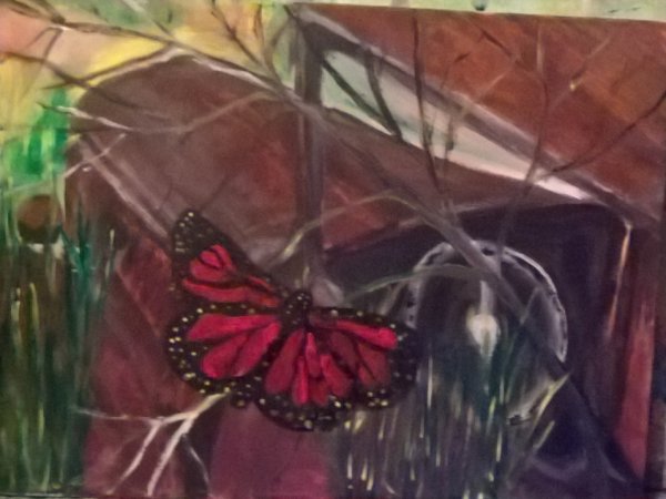butterfly&rust - Acrylic painting