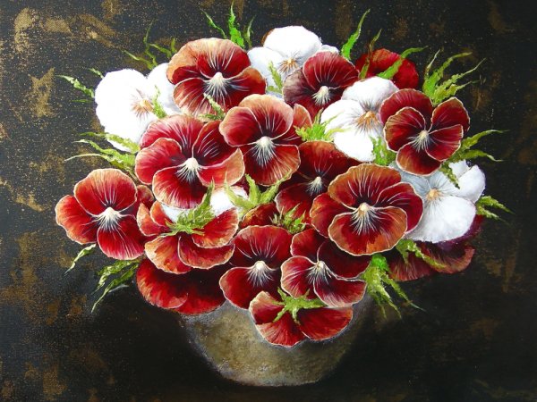 Rubino rausvumo žiedai 55x49 - Oil painting