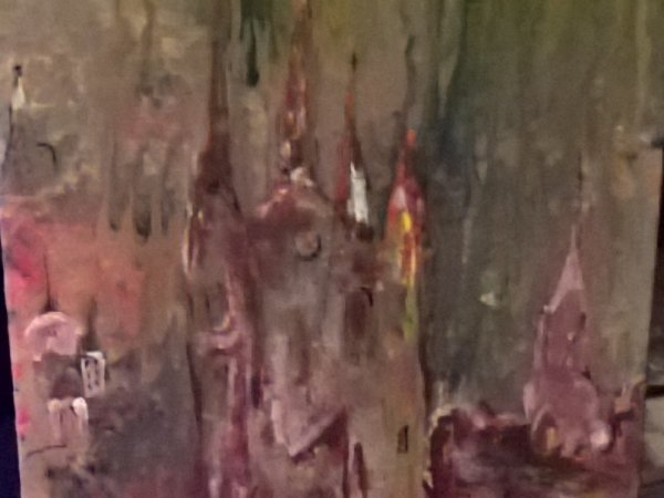 burning city - Acrylic painting