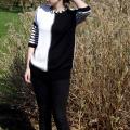 Tunic "BLACK&WHITE" - Machine knitting - knitwork