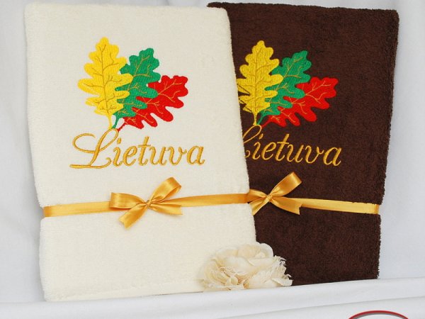 Lietuva - Ąžuolo trispalvė - Siuvinėtas rankšluostis 1