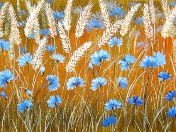 120 eur_Rugpjūtis 90x30 - Oil painting