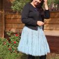 Blue Mohair skirt - Skirts - knitwork