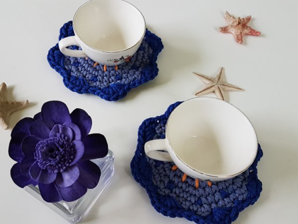 Nerti kavos padėkliukai "Žibuoklės" - Tablecloths & napkins